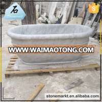 China Cheap freestanding soaking natural stone Italian Carrara White marble bathtub for sale