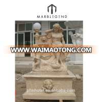 Natural marble detail carving water fountain with lady statue