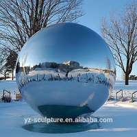 mirror polished stainless steel ball sculpture for outdoor decoration