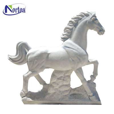 white marble life size concrete horse statues NTBM-H133S