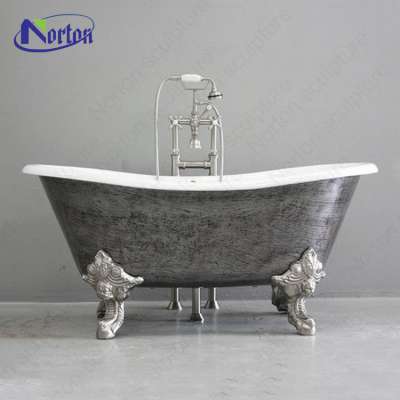 High quality cultured grey marble tub surrounds luxury indoor artificial stone bathtub for sale