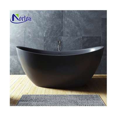 Large factory custom home decor marble freestanding soaking stone black stone bathtub for hot sale