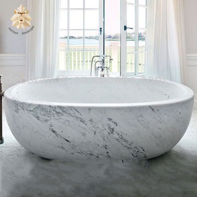 Modern design natural cheap stone carving marble bathtub for hotel decoration NTS-BA027L