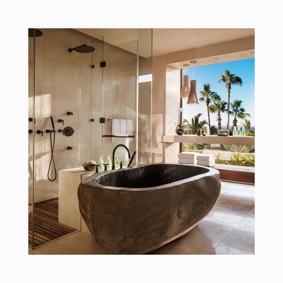 Factory Custom Modern Indoor Used Bathtubs Nice Black Marble Bathtub Natural Stone Price